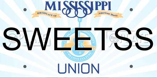 SWEETSS Mississippi License Plate