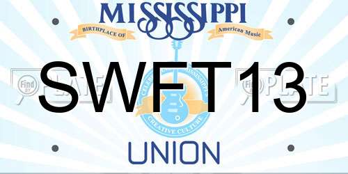 SWFT13 Mississippi License Plate