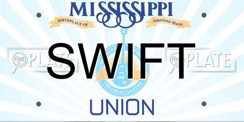 SWIFT Mississippi License Plate