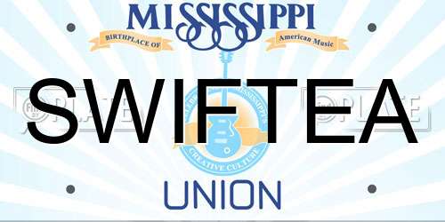 SWIFTEA Mississippi License Plate