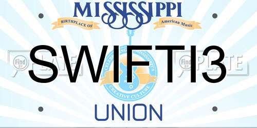 SWIFTI3 Mississippi License Plate