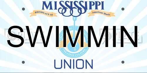 SWIMMIN Mississippi License Plate