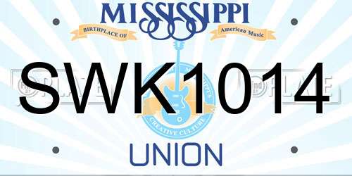 SWK1014 Mississippi License Plate