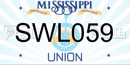 SWL059 Mississippi License Plate