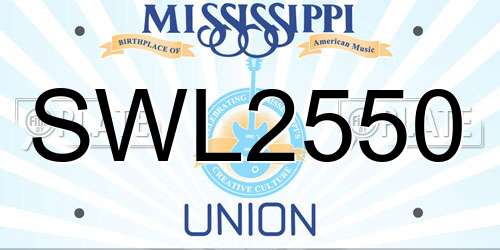 SWL2550 Mississippi License Plate