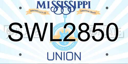 SWL2850 Mississippi License Plate