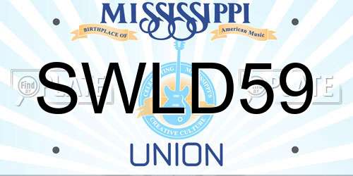 SWLD59 Mississippi License Plate