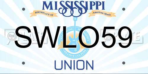 SWLO59 Mississippi License Plate