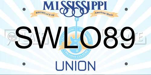 SWLO89 Mississippi License Plate