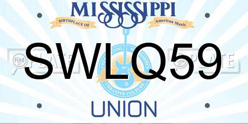 SWLQ59 Mississippi License Plate