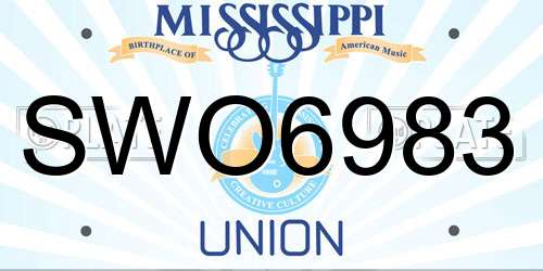 SWO6983 Mississippi License Plate