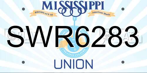 SWR6283 Mississippi License Plate