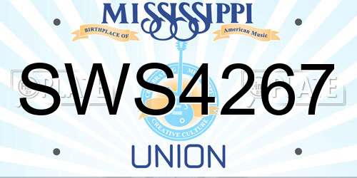 SWS4267 Mississippi License Plate