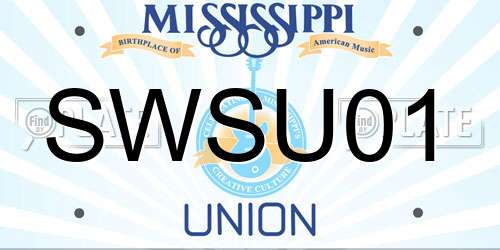 SWSU01 Mississippi License Plate
