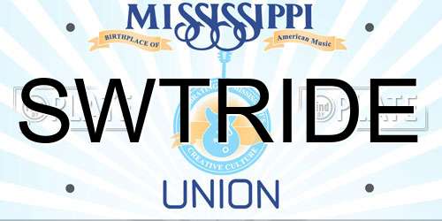 SWTRIDE Mississippi License Plate