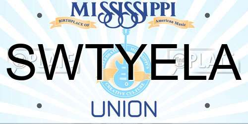 SWTYELA Mississippi License Plate