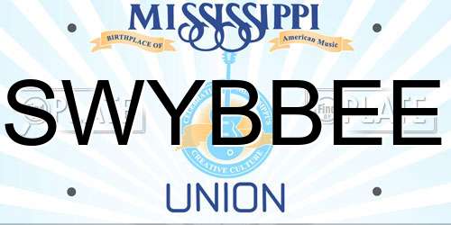 SWYBBEE Mississippi License Plate