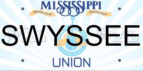 SWYSSEE Mississippi License Plate