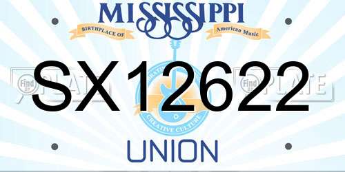 SX12622 Mississippi License Plate