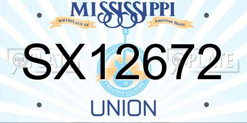 SX12672 Mississippi License Plate