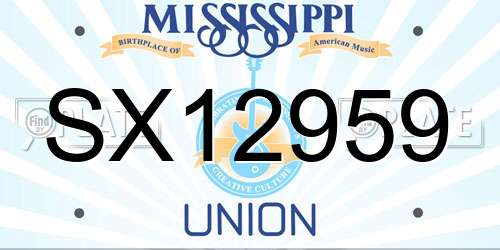 SX12959 Mississippi License Plate