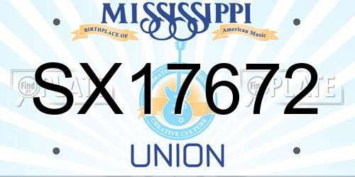 SX17672 Mississippi License Plate