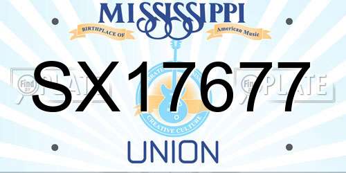 SX17677 Mississippi License Plate