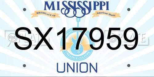 SX17959 Mississippi License Plate