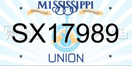SX17989 Mississippi License Plate