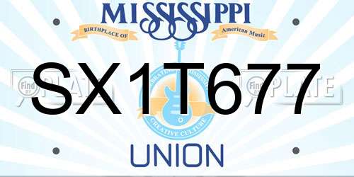 SX1T677 Mississippi License Plate