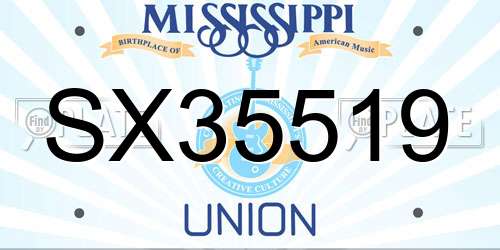 SX35519 Mississippi License Plate