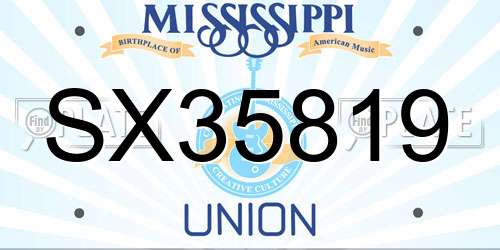 SX35819 Mississippi License Plate