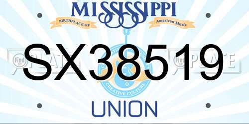 SX38519 Mississippi License Plate