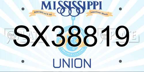 SX38819 Mississippi License Plate