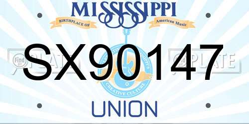 SX90147 Mississippi License Plate