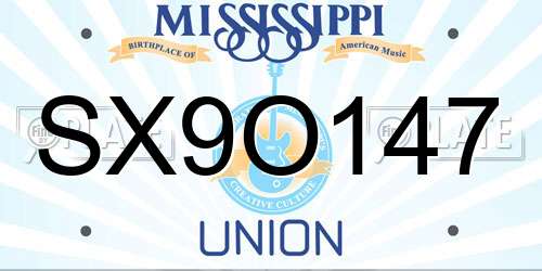 SX9O147 Mississippi License Plate