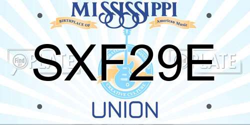 SXF29E Mississippi License Plate