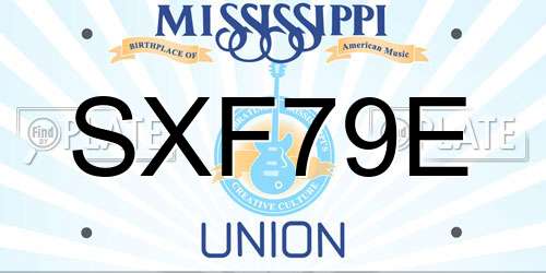 SXF79E Mississippi License Plate