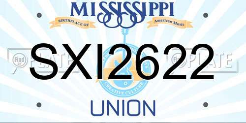 SXI2622 Mississippi License Plate