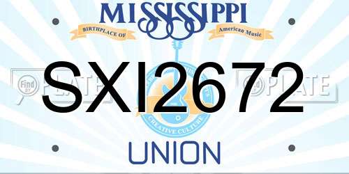 SXI2672 Mississippi License Plate