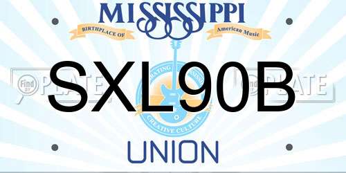 SXL90B Mississippi License Plate