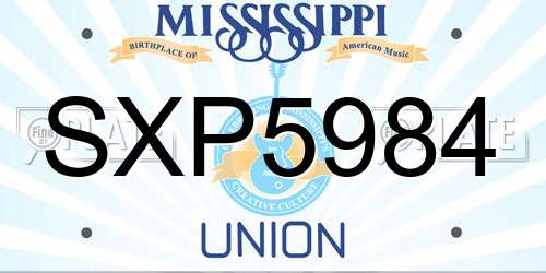 SXP5984 Mississippi License Plate