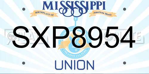 SXP8954 Mississippi License Plate