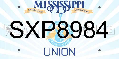 SXP8984 Mississippi License Plate