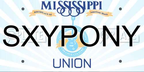 SXYPONY Mississippi License Plate