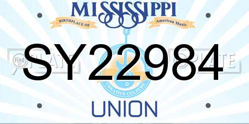 SY22984 Mississippi License Plate