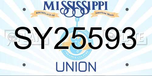 SY25593 Mississippi License Plate