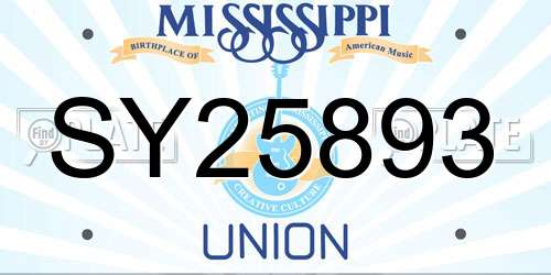 SY25893 Mississippi License Plate