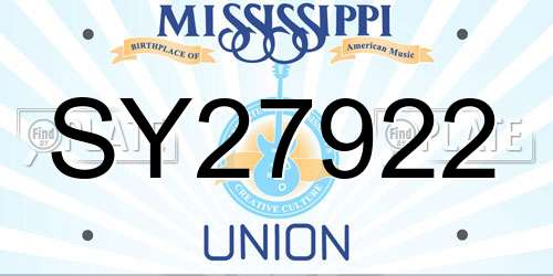 SY27922 Mississippi License Plate