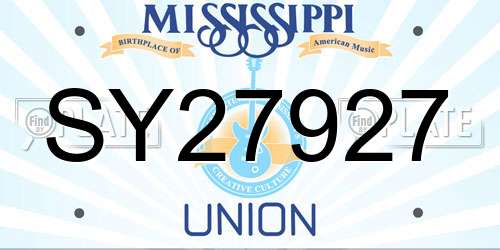SY27927 Mississippi License Plate
